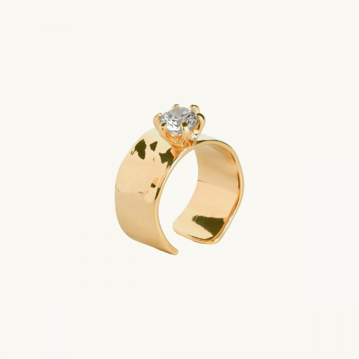 18K goldplated ring with an uneven surface